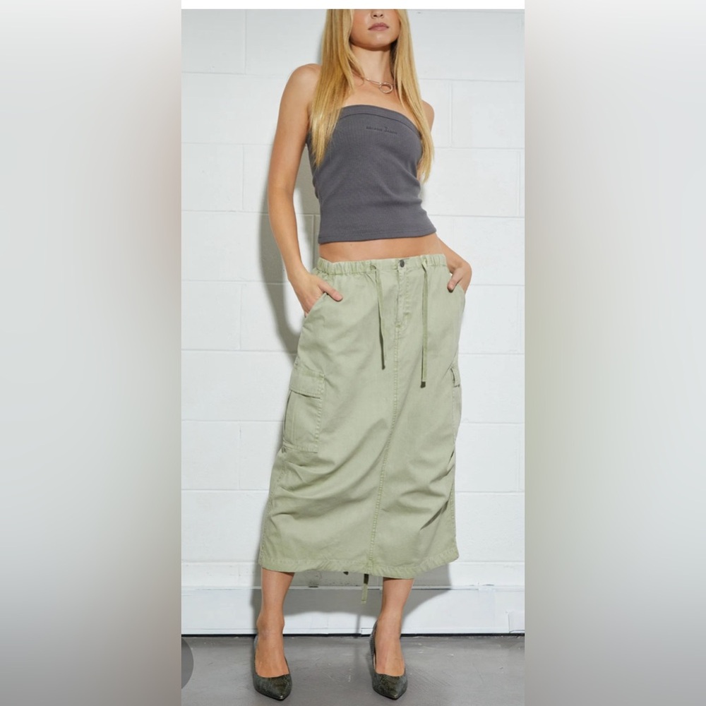 Abrand Utility Skirt cargo pockets midi skirt Sz 26 NWT